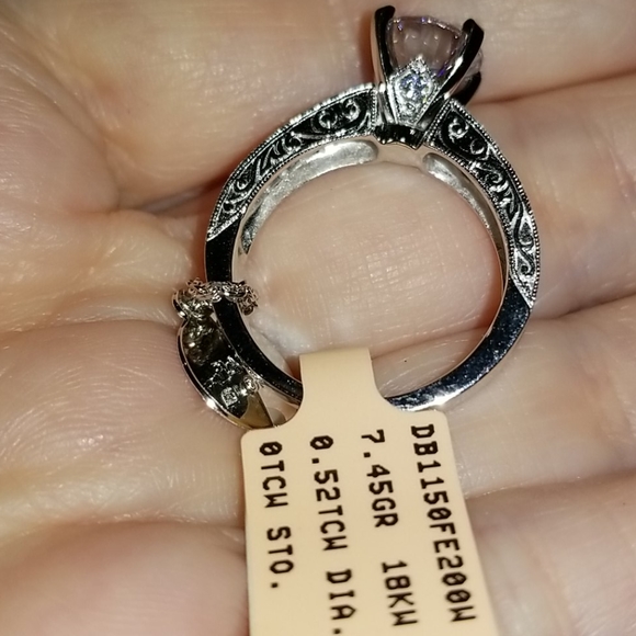 JT Jewel Trends White Gold Overlay Engagement Ring - Picture 13 of 14